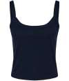 BL1012 1012 Bella Ladies Micro Rib Spaghetti Strap Tank Top solid navy blend colour image